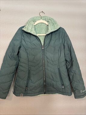 Free Country Reversible Quilted Puffer Jacket in Sage